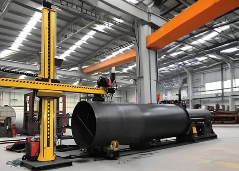 Column boom machine